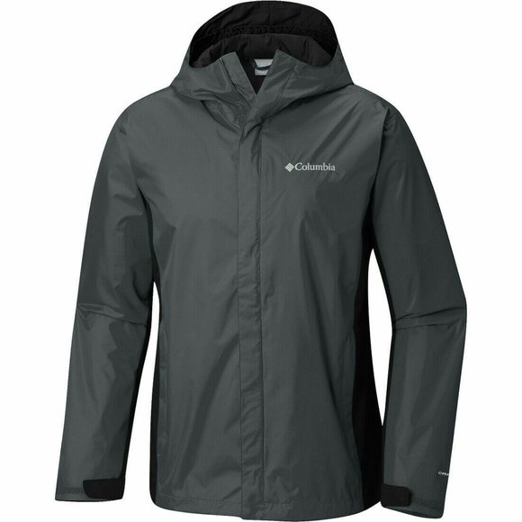 🆕Columbia Men's Timber Pointe II Waterproof Hooded Rain Jacket, Black, NWT - Picture 1 of 7